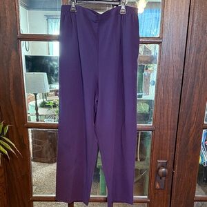 Koret Petite Womens Purple Elastic Waist Straight Leg Pants 16P KB642224P